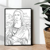 The Mona Lisa line art - wall art